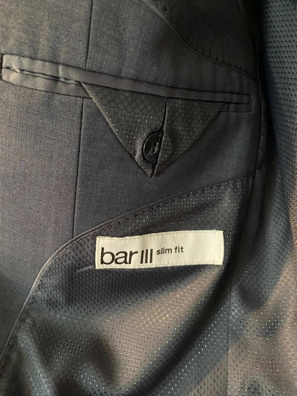 Bar III Men's Blue Two-Button Wool Blend Sport Coat- Slim Fit 38R